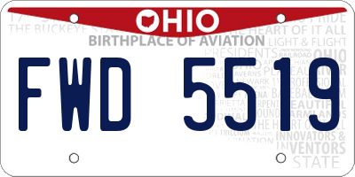 OH license plate FWD5519