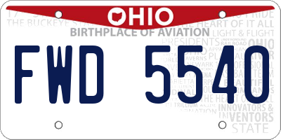 OH license plate FWD5540