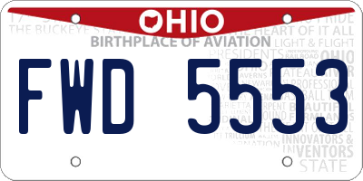 OH license plate FWD5553