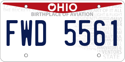 OH license plate FWD5561