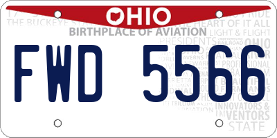 OH license plate FWD5566