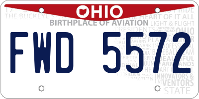 OH license plate FWD5572