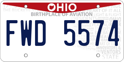 OH license plate FWD5574