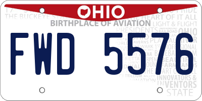 OH license plate FWD5576