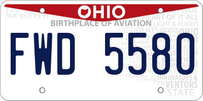 OH license plate FWD5580