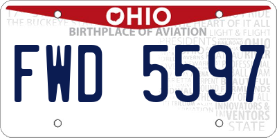 OH license plate FWD5597