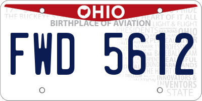 OH license plate FWD5612