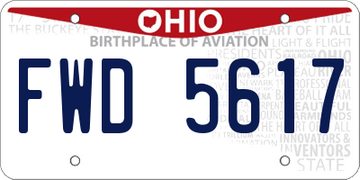 OH license plate FWD5617