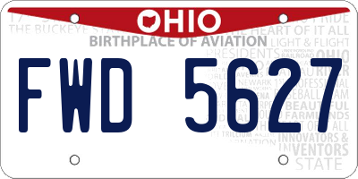 OH license plate FWD5627