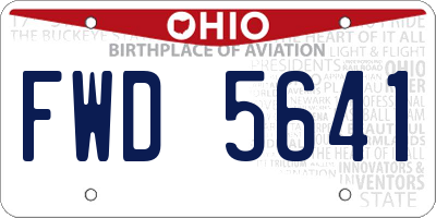 OH license plate FWD5641