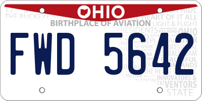 OH license plate FWD5642