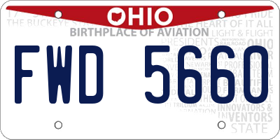 OH license plate FWD5660