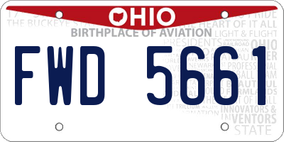 OH license plate FWD5661