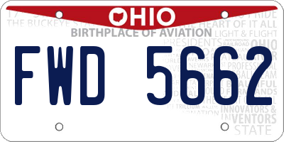 OH license plate FWD5662