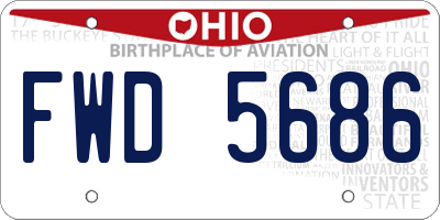 OH license plate FWD5686