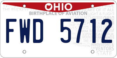 OH license plate FWD5712