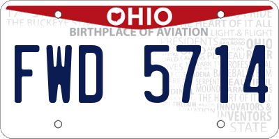 OH license plate FWD5714