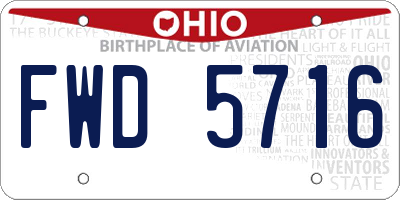 OH license plate FWD5716