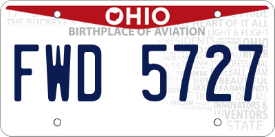 OH license plate FWD5727