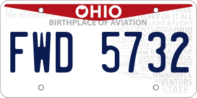 OH license plate FWD5732