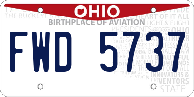 OH license plate FWD5737