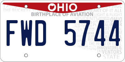 OH license plate FWD5744