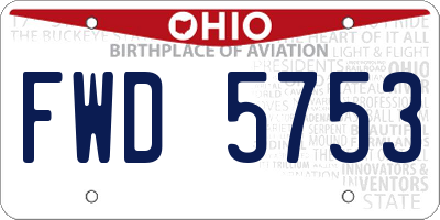 OH license plate FWD5753