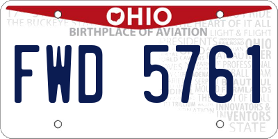 OH license plate FWD5761