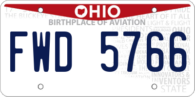 OH license plate FWD5766