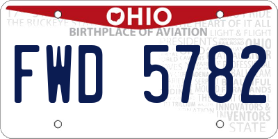 OH license plate FWD5782