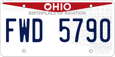 OH license plate FWD5790