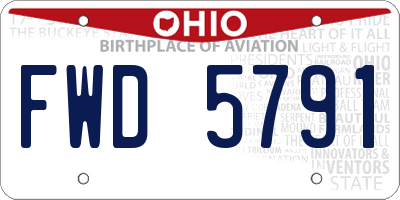 OH license plate FWD5791