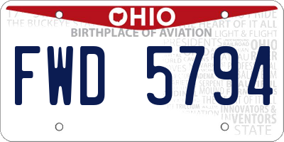 OH license plate FWD5794