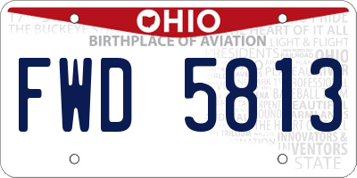 OH license plate FWD5813