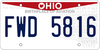 OH license plate FWD5816