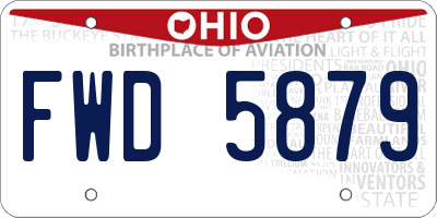 OH license plate FWD5879