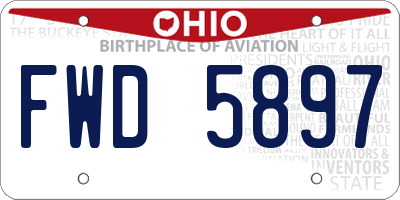 OH license plate FWD5897