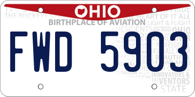 OH license plate FWD5903