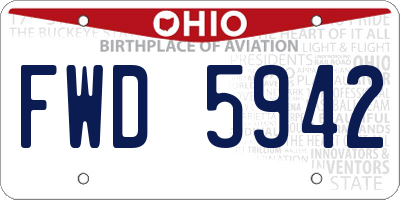 OH license plate FWD5942