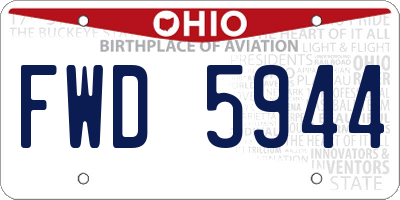 OH license plate FWD5944