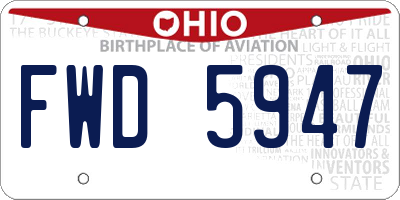 OH license plate FWD5947