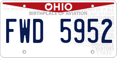 OH license plate FWD5952