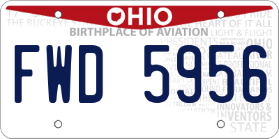 OH license plate FWD5956