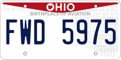 OH license plate FWD5975