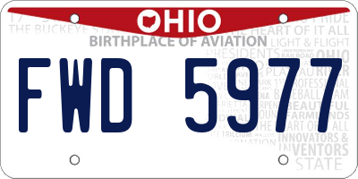 OH license plate FWD5977