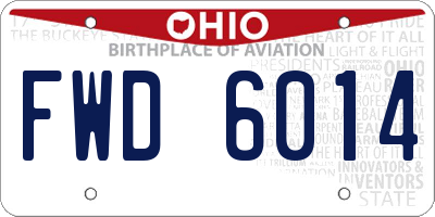 OH license plate FWD6014