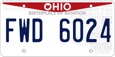 OH license plate FWD6024