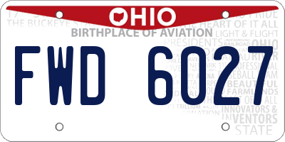 OH license plate FWD6027