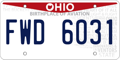 OH license plate FWD6031