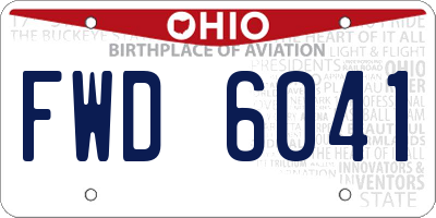 OH license plate FWD6041